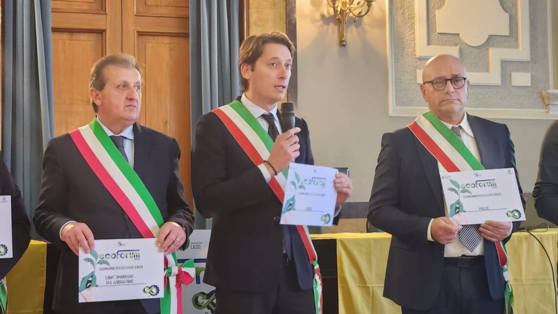 VIII Ecoforum: Sora premiata comune “riciclone” con oltre il 65% di raccolta differenziata