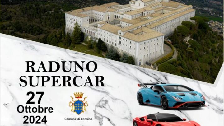 Super car all’ombra dell’Abbazia, domani il raduno di oltre 40 fuoriserie di Ferrari e Lamborghini