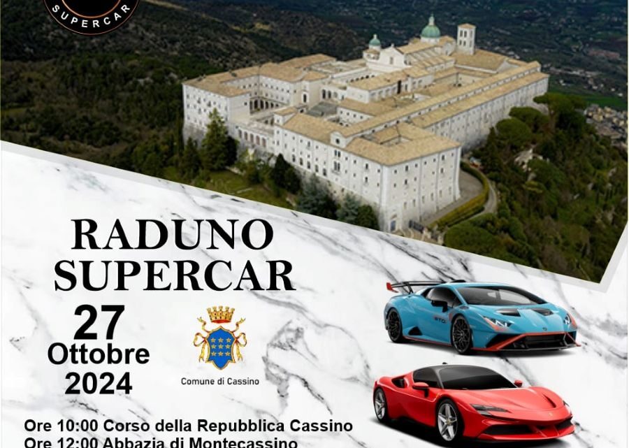 Super car all’ombra dell’Abbazia, domani il raduno di oltre 40 fuoriserie di Ferrari e Lamborghini