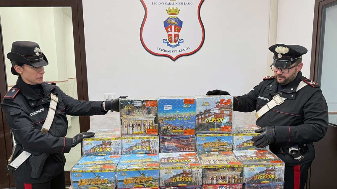 Capodanno sicuro, carabinieri sequestrano diversi quintali di botti illegali